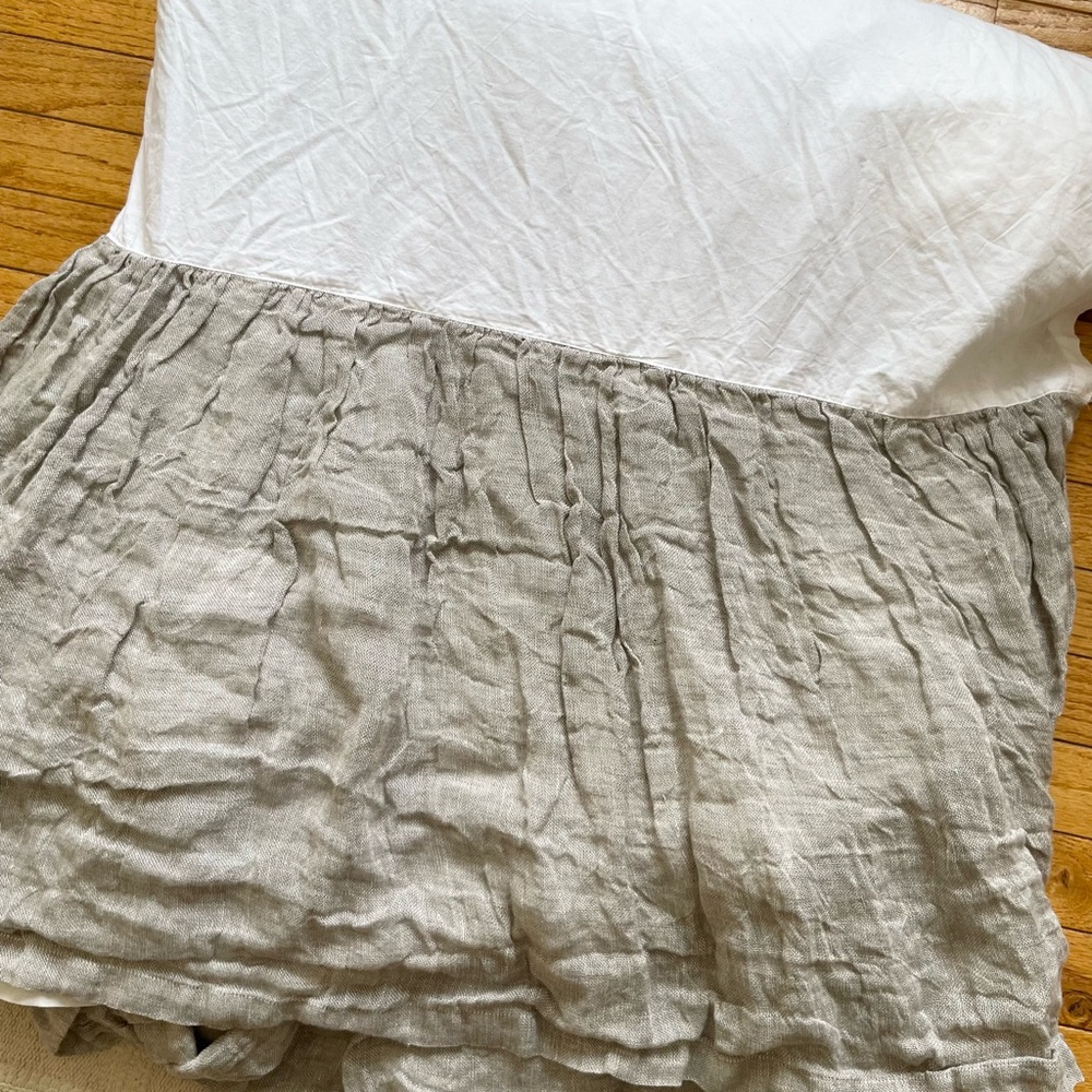 Pine Cone Hill Savannah Linen Bed Skirt KING Size 78”x80” - Picture 2 of 4